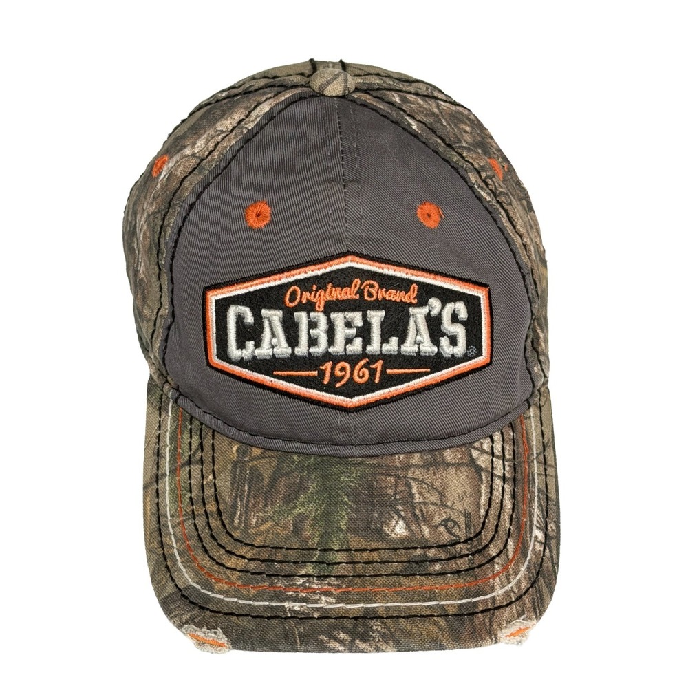 Cabella's Youth Camouflage Trucker Hat Embroidered Logo Cap Camo Hunting Adj